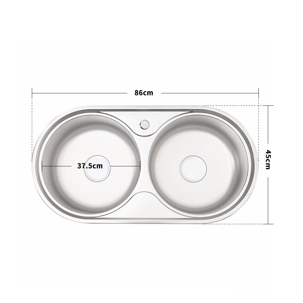 Double Bowl Kitchen Sink 0.6mm Stainless Steel Catering Sink - House Comfort