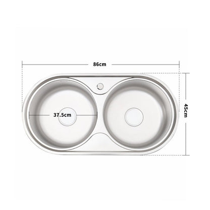 Double Bowl Kitchen Sink 0.6mm Stainless Steel Catering Sink - House Comfort