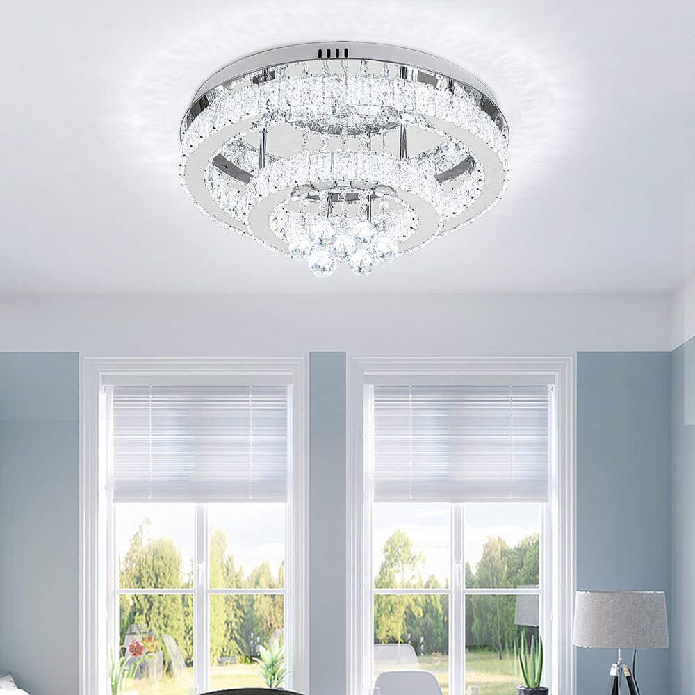 Double Tier Round Crystal Celling Light - House Comfort