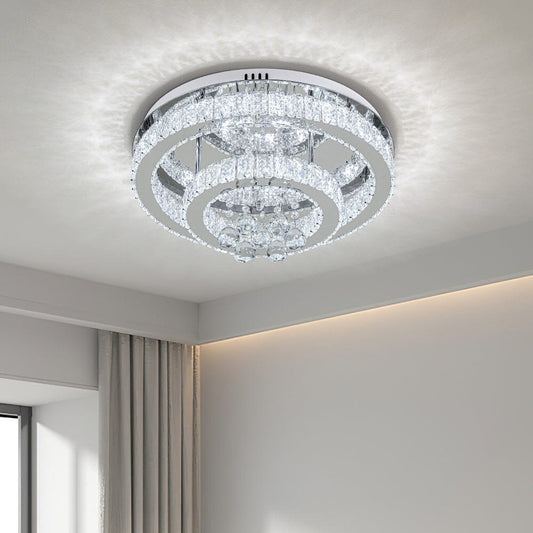 Double Tier Round Crystal Celling Light - House Comfort