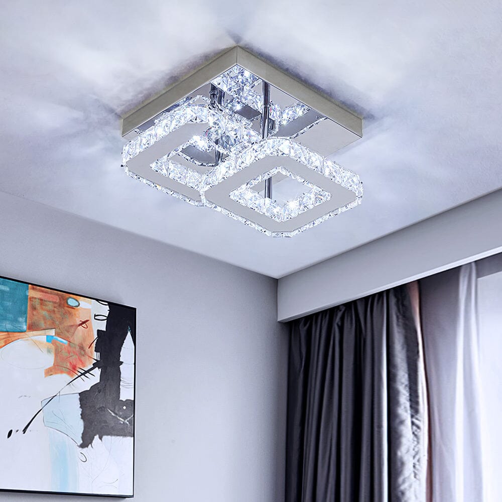 Double Tier Square Crystal Celling Light - House Comfort