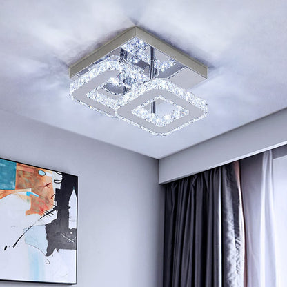 Double Tier Square Crystal Celling Light - House Comfort
