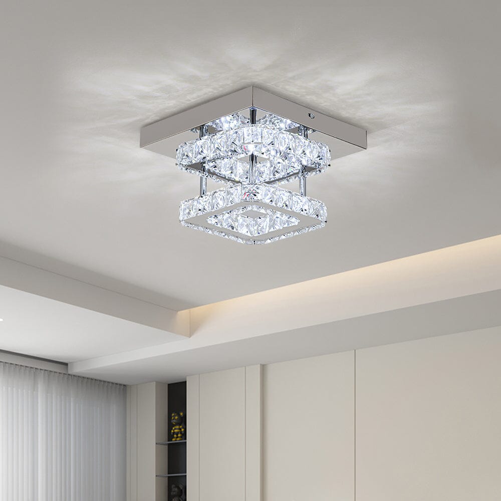 Double Tier Square Crystal Celling Light - House Comfort
