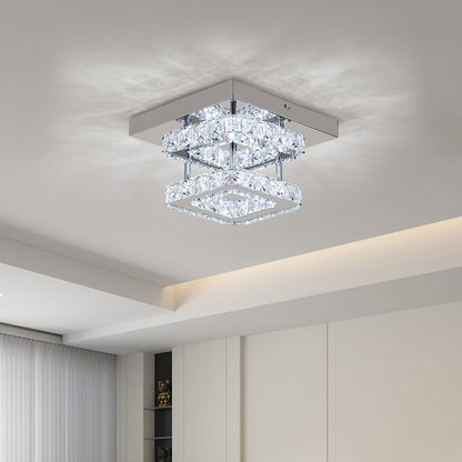 Double Tier Square Crystal Celling Light - House Comfort