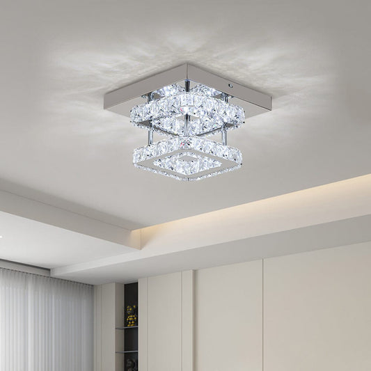 Double Tier Square Crystal Celling Light - House Comfort