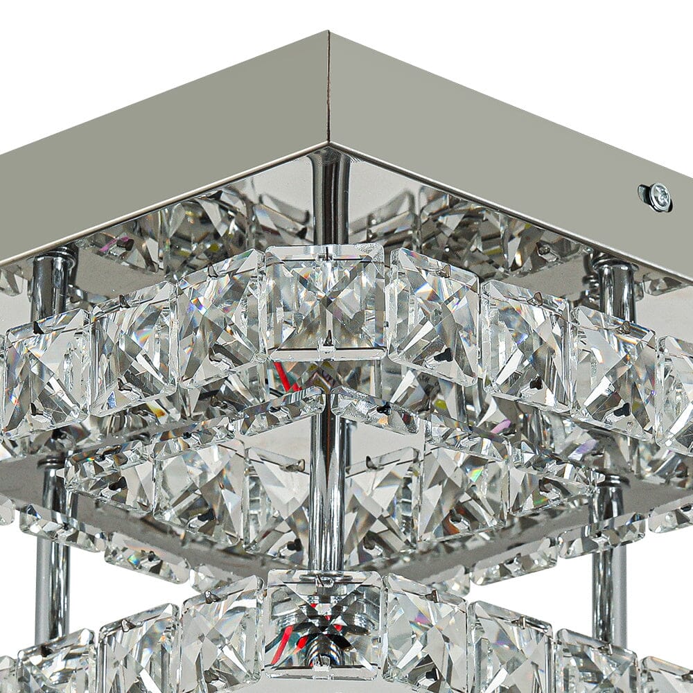 Double Tier Square Crystal Celling Light - House Comfort