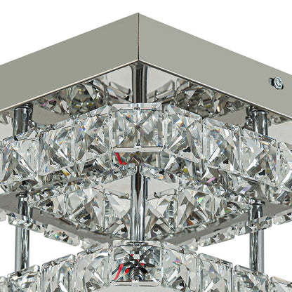 Double Tier Square Crystal Celling Light - House Comfort