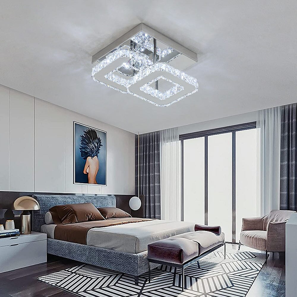 Double Tier Square Crystal Celling Light - House Comfort