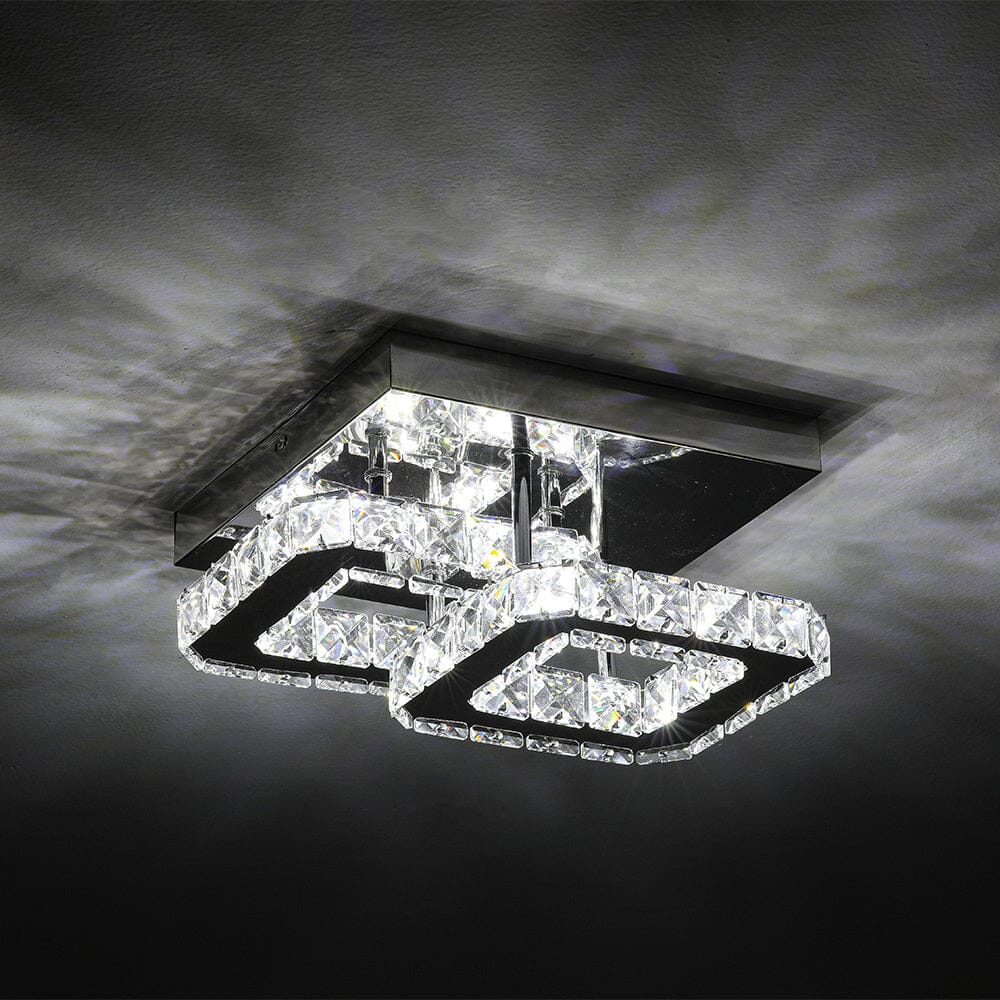 Double Tier Square Crystal Celling Light - House Comfort