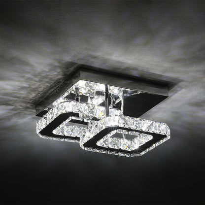 Double Tier Square Crystal Celling Light - House Comfort
