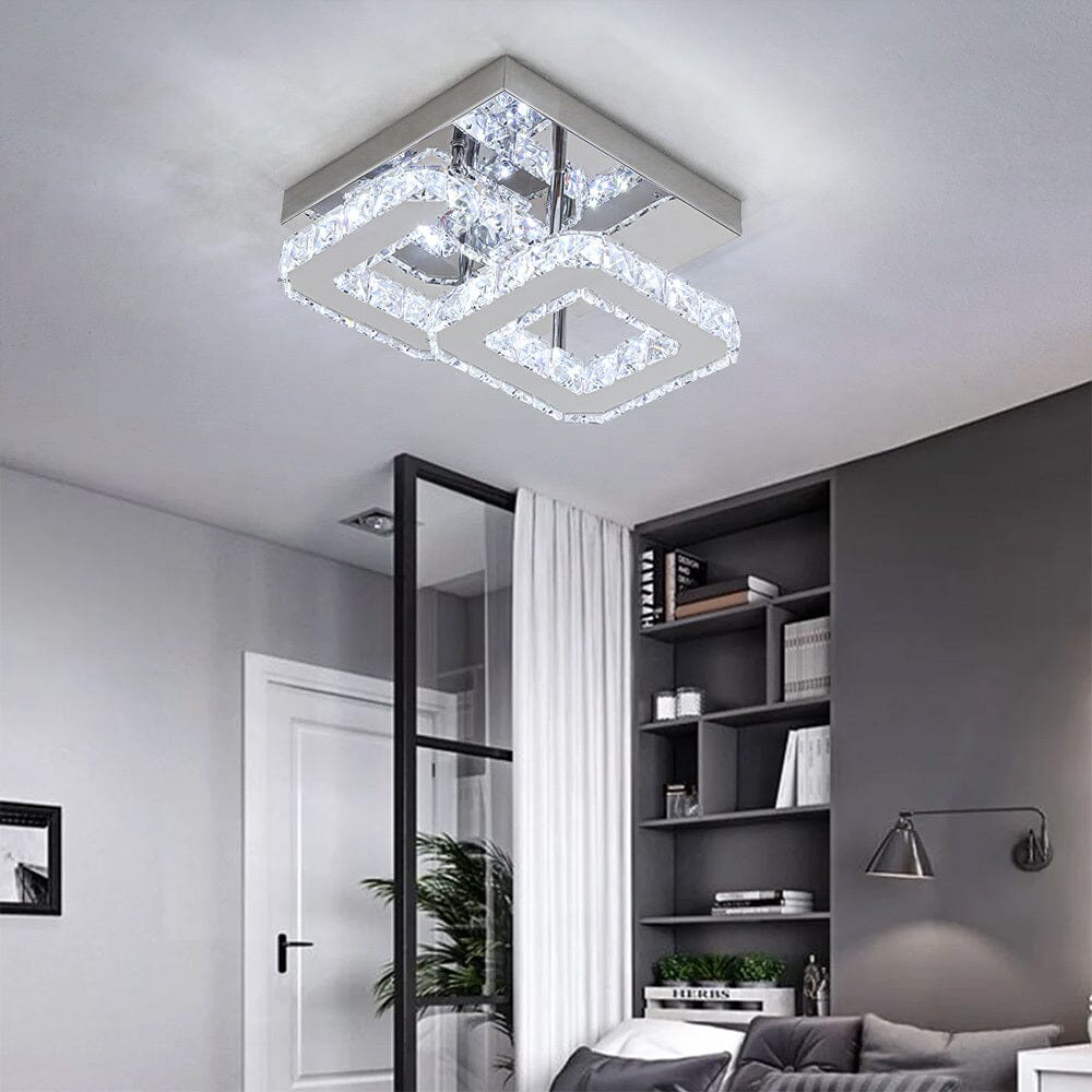 Double Tier Square Crystal Celling Light - House Comfort