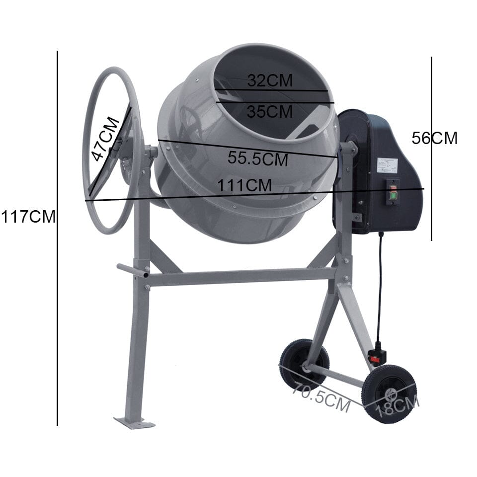 Durable and Versatile Cement Mixer with Easy Movement - House Comfort