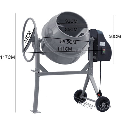 Durable and Versatile Cement Mixer with Easy Movement - House Comfort