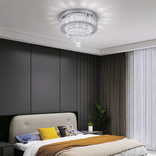 Elegant Crystal Round Ceiling Light - House Comfort