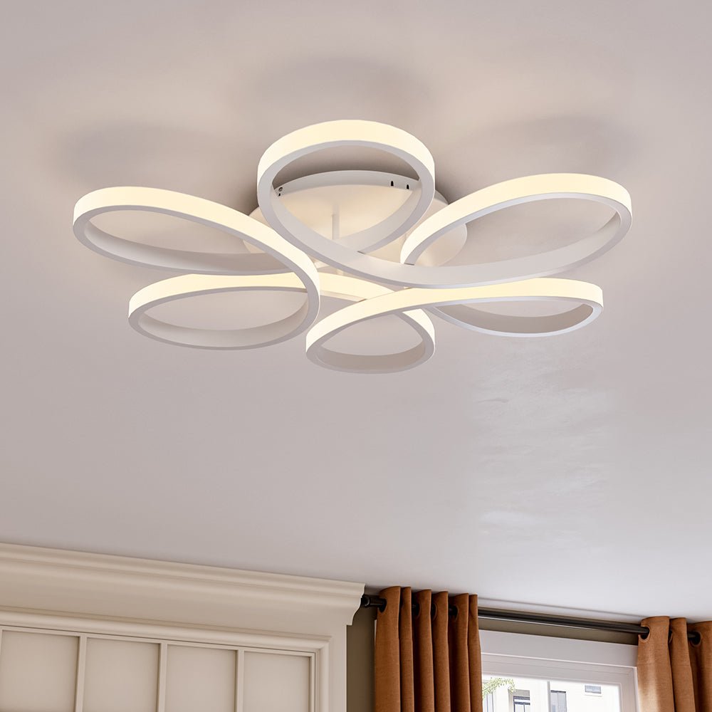 Floral 6 Rings Modern LED Ceiling Light Dimmable with Remote Control - House Comfort