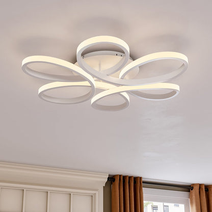 Floral 6 Rings Modern LED Ceiling Light Dimmable with Remote Control - House Comfort