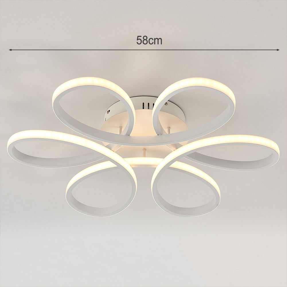 Floral 6 Rings Modern LED Ceiling Light Dimmable with Remote Control - House Comfort