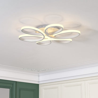 Floral 6 Rings Modern LED Ceiling Light Dimmable with Remote Control - House Comfort