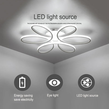 Floral 6 Rings Modern LED Ceiling Light Dimmable with Remote Control - House Comfort
