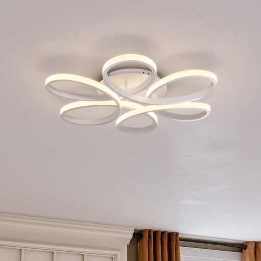 Floral 6 Rings Modern LED Ceiling Light Dimmable with Remote Control - House Comfort
