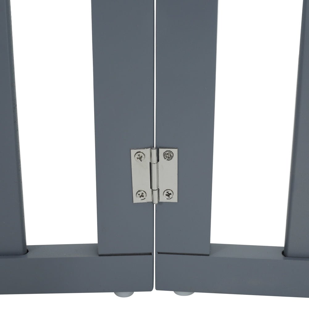 Folding Pet Gate 4 Panel Wooden Safety Gate with 360°Swivel Metal Hinges - House Comfort