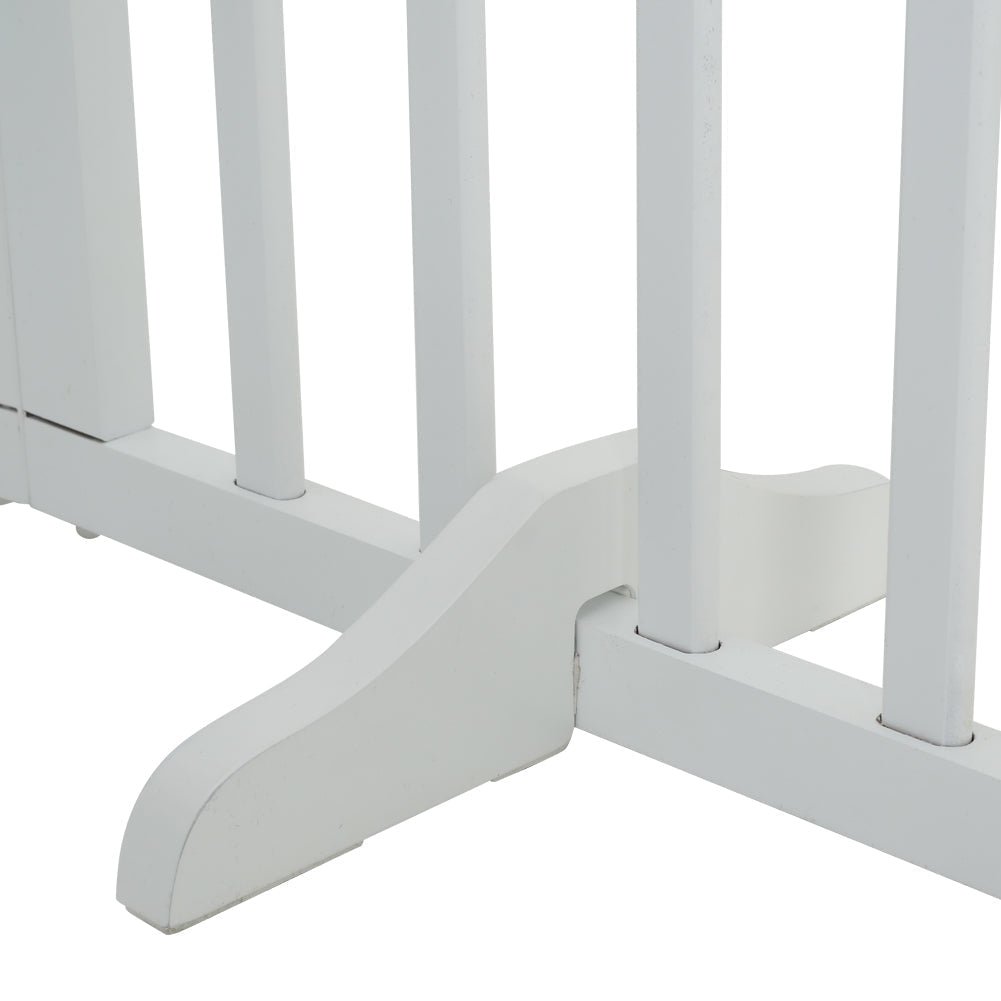Folding Pet Gate 4 Panel Wooden Safety Gate with 360°Swivel Metal Hinges - House Comfort