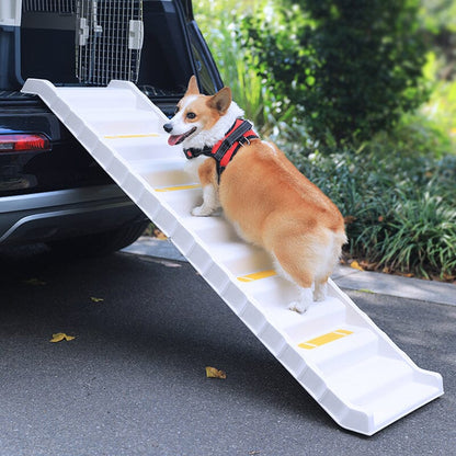 Folding Portable Dog Pet Stairs Ramp White - House Comfort