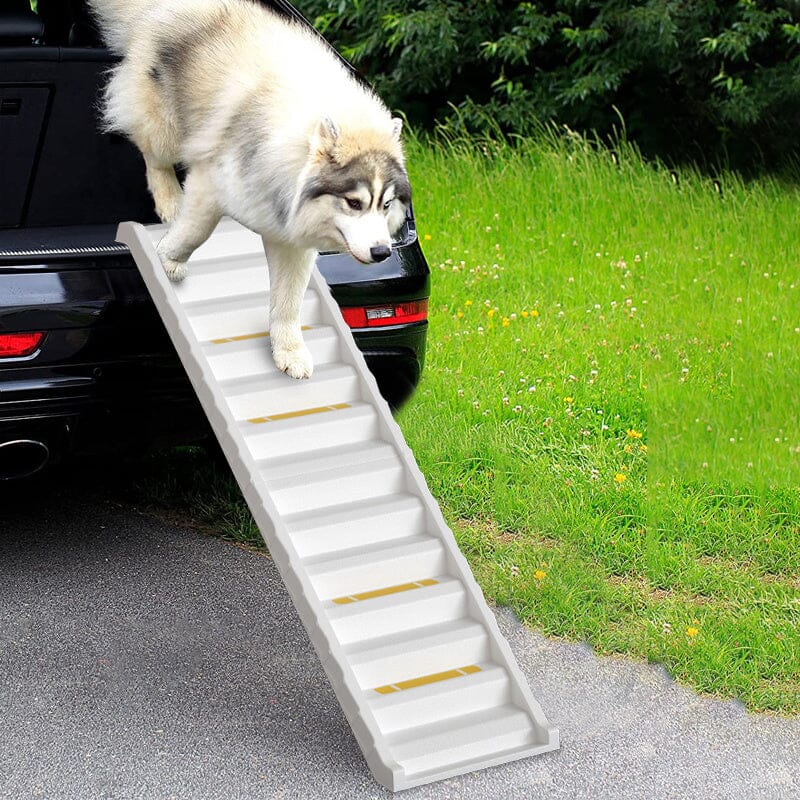 Folding Portable Dog Pet Stairs Ramp White - House Comfort