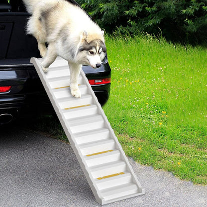 Folding Portable Dog Pet Stairs Ramp White - House Comfort