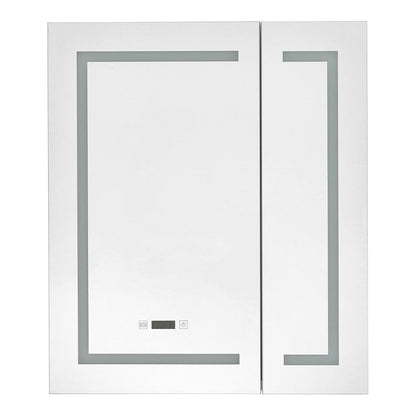 Frameless 2 - Door LED Mirror Cabinet with Clock Display - House Comfort