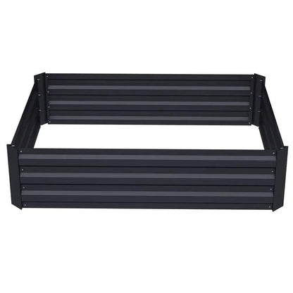 Galvanized Steel Square Raised Garden Bed Planter Box in Black - House Comfort