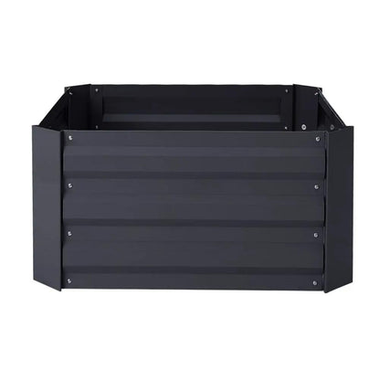 Galvanized Steel Square Raised Garden Bed Planter Box in Black - House Comfort