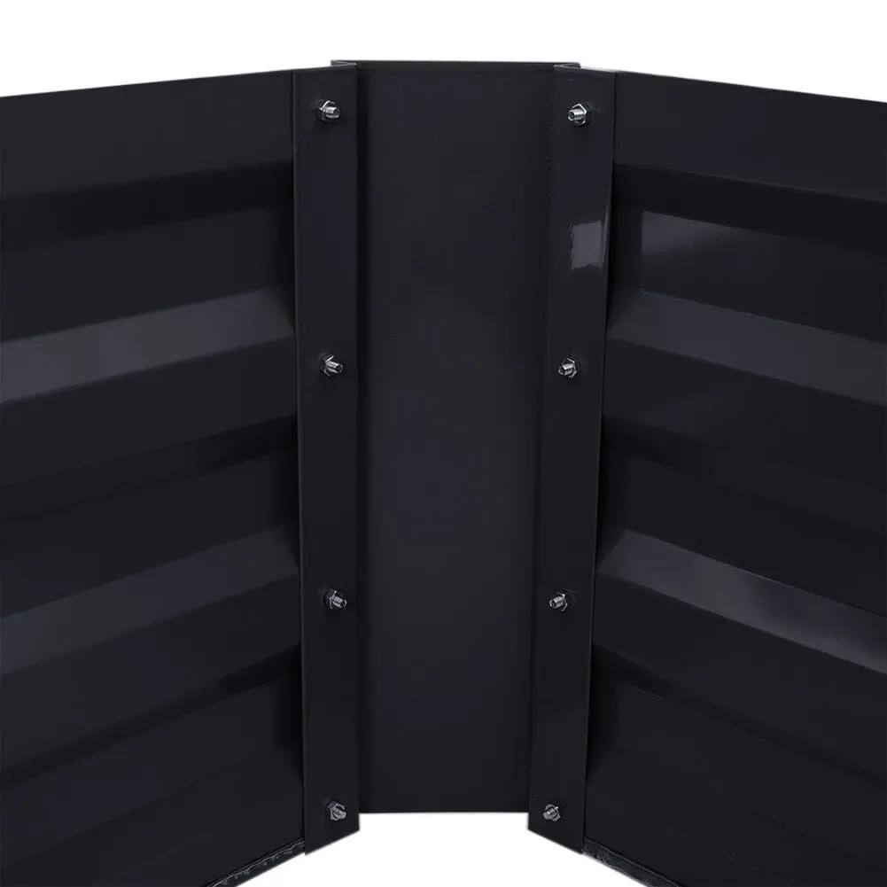 Galvanized Steel Square Raised Garden Bed Planter Box in Black - House Comfort