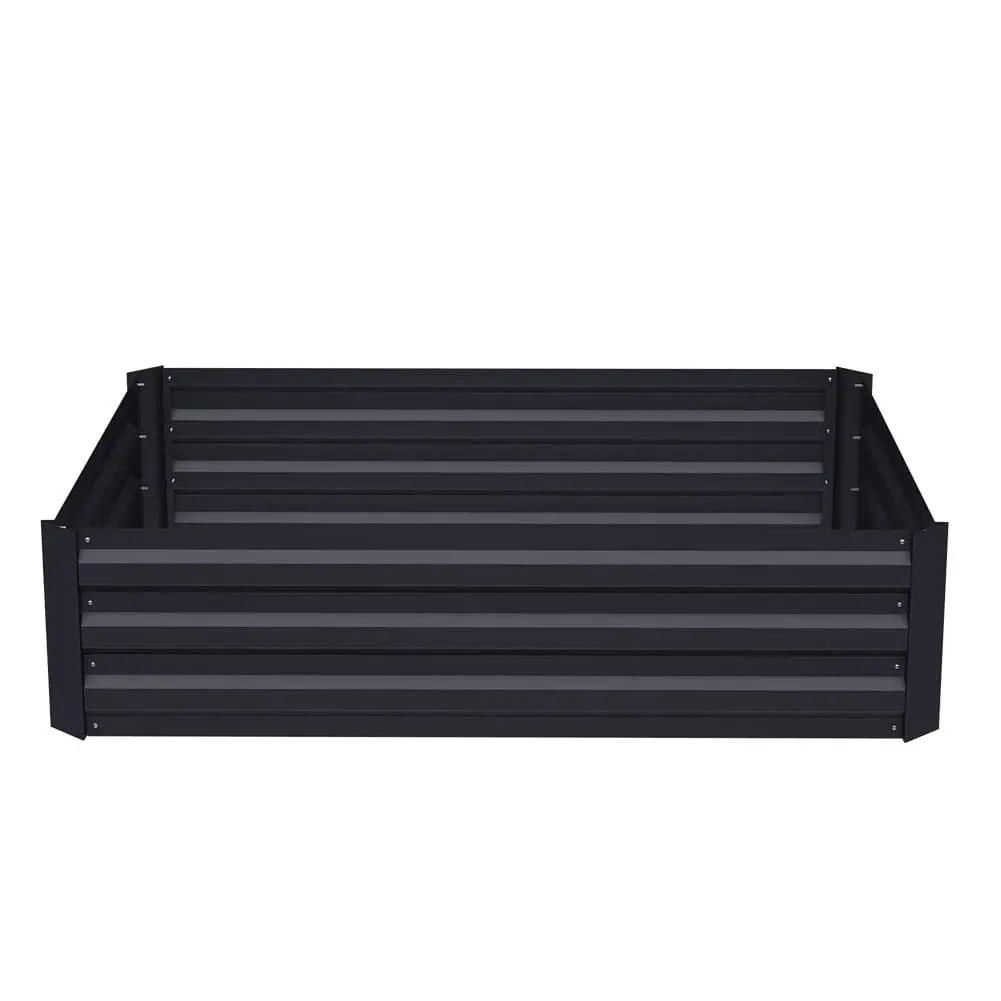 Galvanized Steel Square Raised Garden Bed Planter Box in Black - House Comfort