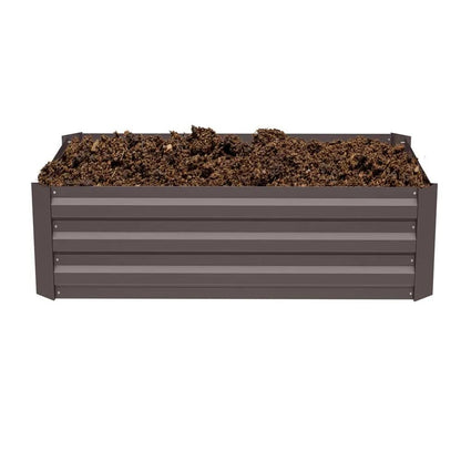 Galvanized Steel Square Raised Garden Bed Planter Box in Brown - House Comfort
