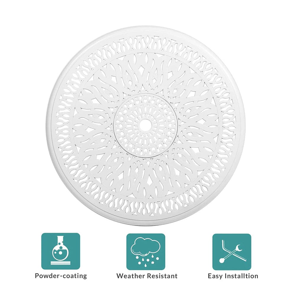 Garden Bistro Table Round Hollow Table with Parasol Hole - House Comfort