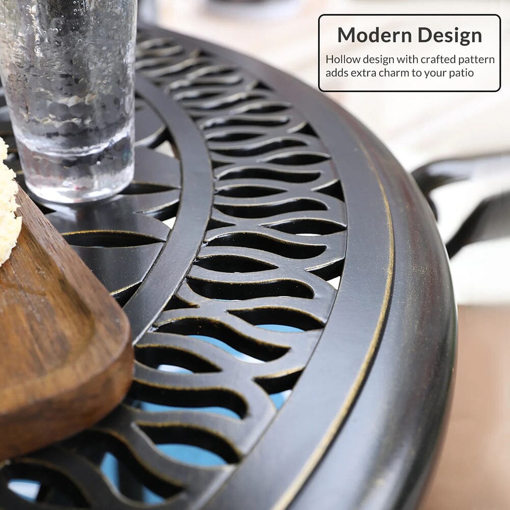 Garden Bistro Table Round Hollow Table with Parasol Hole - House Comfort