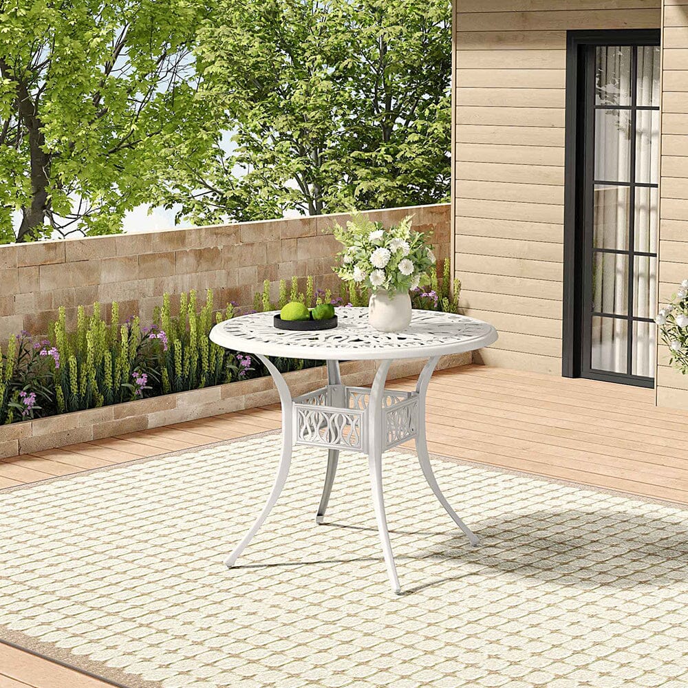 Garden Bistro Table Round Hollow Table with Parasol Hole - House Comfort