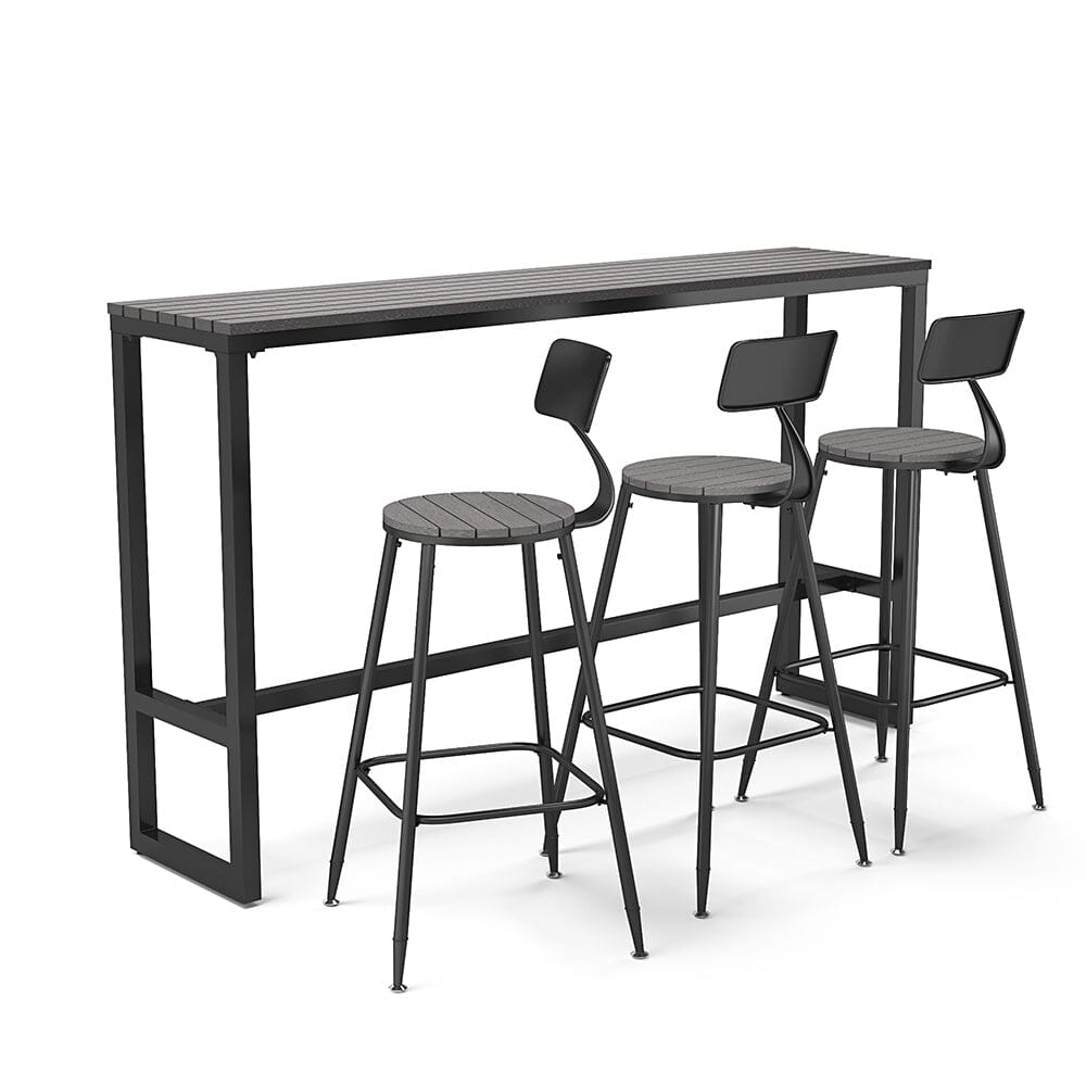 Garden Grey Dining High Table with Metal Legs - House Comfort