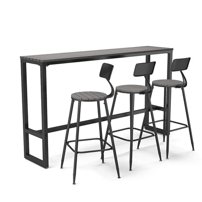 Garden Grey Dining High Table with Metal Legs - House Comfort