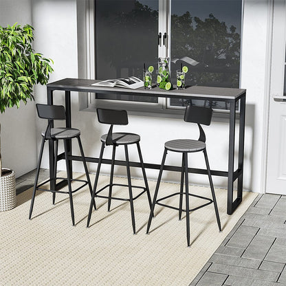 Garden Grey Dining High Table with Metal Legs - House Comfort