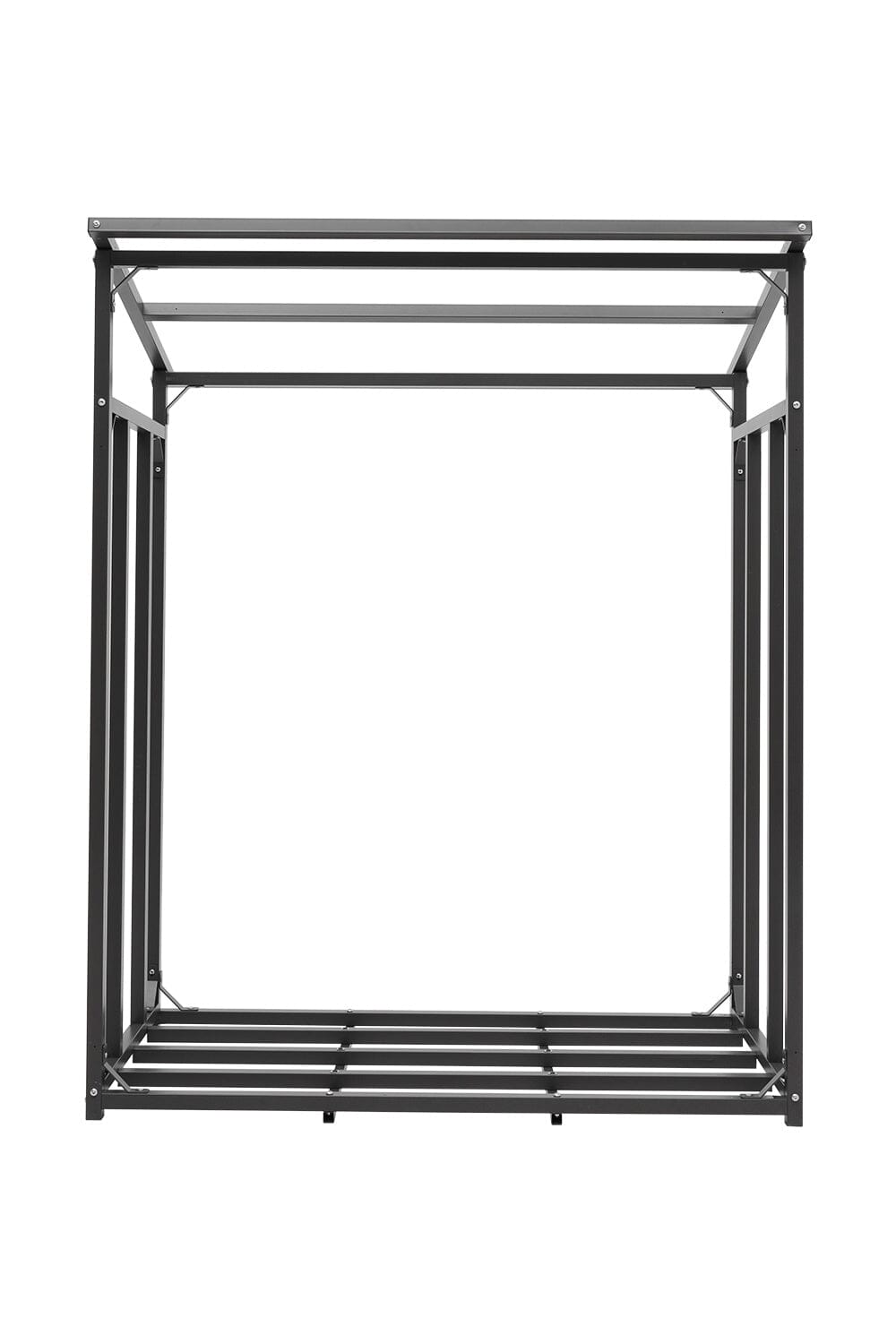 Garden Metal Tube Firewood Rack with PE Cover Roof - House Comfort
