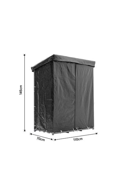 Garden Metal Tube Firewood Rack with PE Cover Roof - House Comfort