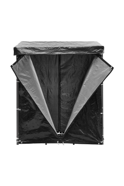 Garden Metal Tube Firewood Rack with PE Cover Roof - House Comfort