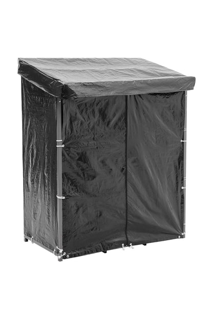 Garden Metal Tube Firewood Rack with PE Cover Roof - House Comfort