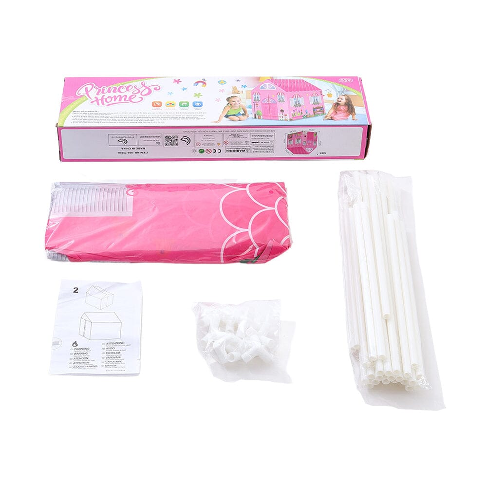 Girls Play Tent Pink Princess Castle Portable Playhouse - House Comfort