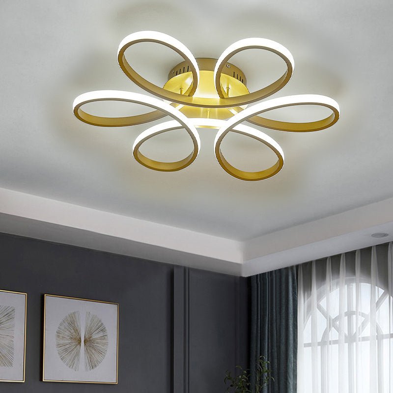 Golden Frame Modern Cool White LED Chandelier Ceiling Light - House Comfort