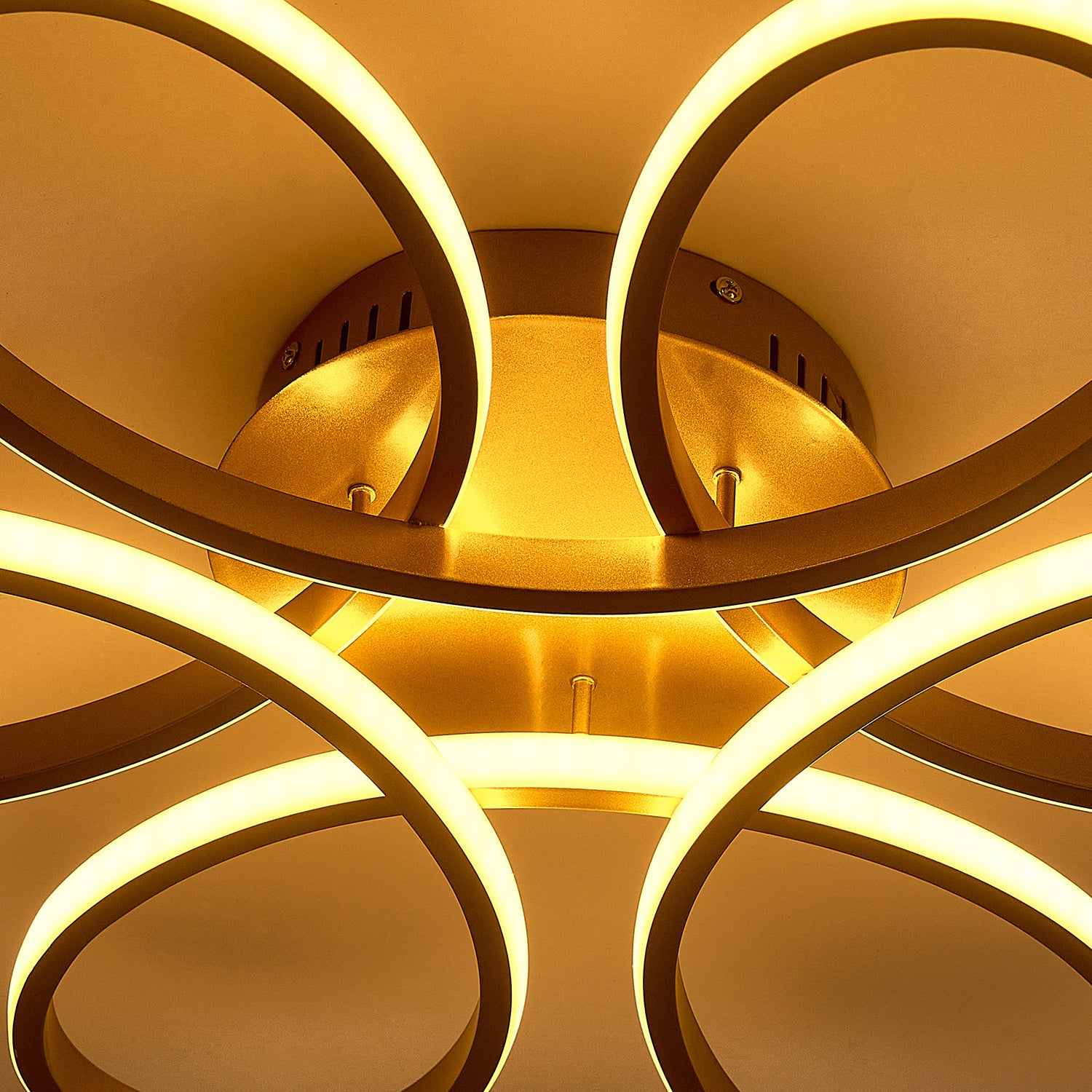 Golden Frame Modern Cool White LED Chandelier Ceiling Light - House Comfort