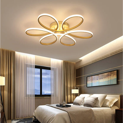 Golden Frame Modern Cool White LED Chandelier Ceiling Light - House Comfort