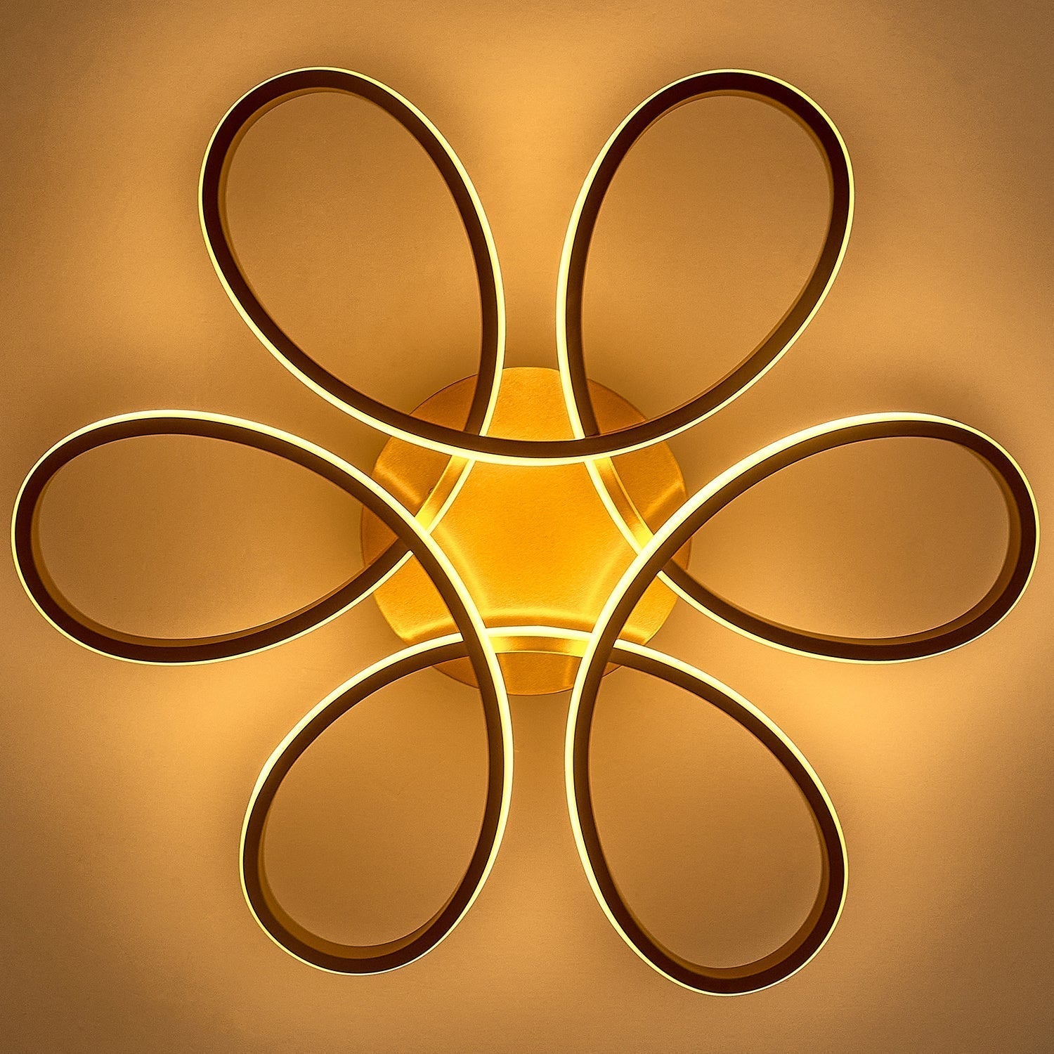 Golden Frame Modern Cool White LED Chandelier Ceiling Light - House Comfort